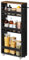 VASAGLE Carrello Stretto a 4 Ripiani, Carrellino da Cucina con Rotelle Maniglia, per Spazio Ridotto, 15 x 43,2 x 86,5 cm, Bagno, Lavanderia, Nero Ebano e Marrone Vintage LRC050K02