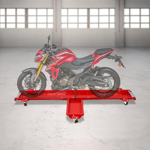 Profi Motorrad Rangierhilfe für Seitenständer bis 567 kg, Rangierschiene Motorrad, Rangierschiene schwere Ausführung Motorrad Rollwagen Rolli, Rangierhilfe Rangierheber Rangierplatte