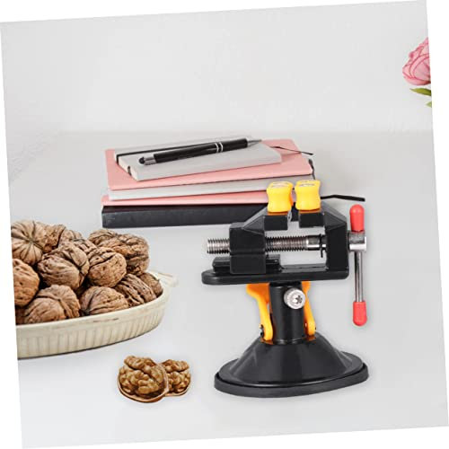 POPETPOP Mini Table Carving Vise Suction Cup, 360° Rotatable Black Carving Clamp for Walnut and Woodwork, Portable Rotary Table Vise for Desktop Crafting