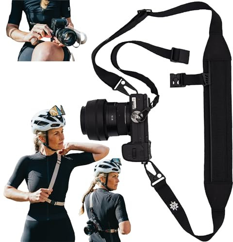 Lumiere & Co. Fidlock Magnetic Cycling 3 Point Camera Strap, Magnetic attachment for fast on and off attachment on the bike (Black)