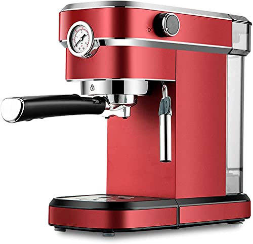 GLJTUO Macchina da caffè Semiautomatica da 1100 Ml in Acciaio Inox, con Schiuma di Latte A Vapore, Tecnologia di Arresto Automatico del Flusso,
