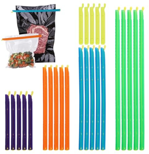 25 Stück Clips Für Tüten, 9-28 cm Bunt Tütenclips, Verschlussklammern Küche Dichtungsclip Beutelclips, Wiederverwendbar Klipser Für Tüten Für Verpackung Süßigkeiten Snacks