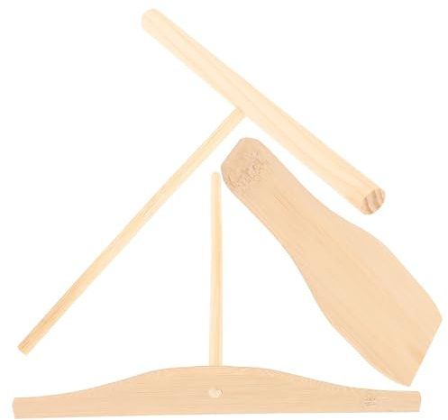 Crepe Spreader for Wooden Spatula Kit Breakfast | Wooden Smooth Surface, Evenly Spreads Batter, Safe to Use, Preparing Lunch and Breakfast, Kit