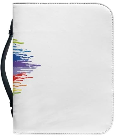 Bibel Hülle Tasche Minimalistisch Große Pu-Leder Buchhülle Für Damen Und Herren, Vielseitige Buchschutz Mit Griff, Reißverschluss, Taschen Und Stiftfächern 25.9x4.6cm
