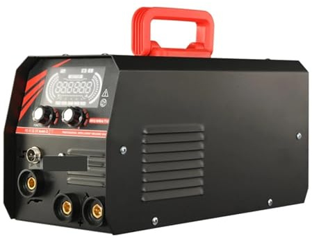 Saldatrice MIG/TIG/Stick 3 in 1 senza gas - Macchina for saldatura multiprocesso for saldatura a filo animato, con protezione di gas e ad Alta efficienza(Noir)