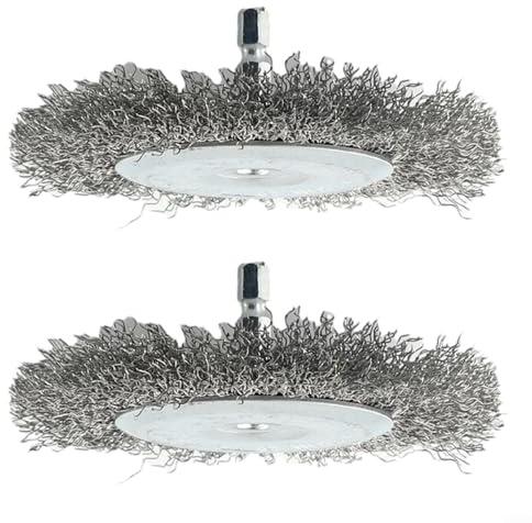 Confezione da 2 spazzole metalliche in acciaio inossidabile per EFB 400 e EFB 401 Blister, mola a tazza da 100 mm con gambo da 6 mm, pulitore per giunti in metallo per pavimentazione STO