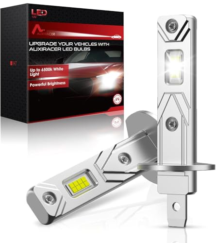 H1 LED, 18000LM 6500K Lumière Blanche, Ampoule LED H1 Phares Voiture Automobile Format Mini 1:1, 50000+ Heures de Durée de Vie, Plug and Play, 2 Pièces