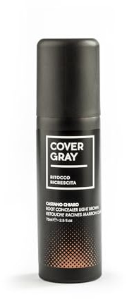 RICA | Cover Gray Spray Ritocco Ricrescita Castano Chiaro per Capelli Bianchi | Copertura Istantanea e Uniforme | Rimozione Rapida con un Solo Shampoo | Made in Italy