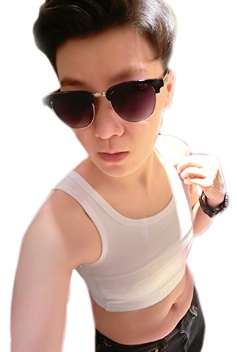 BaronHong Tomboy Trans Lesbian Swim Cofre Carpeta Corsé Short Tank Top Tire del Cierre