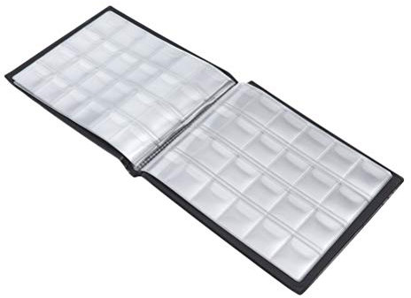 Album per Collezione di Monete da 240 Tasche, Porta Monete Trasparente, Regalo per Collezionisti, 20,8 X 15,3 X 1,4 Cm (Nero)