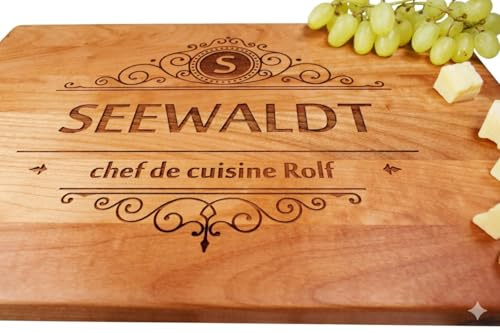 Algis Crafts | Personalized Handmade Cutting Board - Monogram | Laser Engraved Chopping Board | Gifts for Men | Personalised Gifts | Wedding Gifts | New Home Gifts | Birthday Gifts for Him