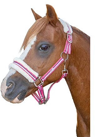 HKM Julia Halfter mit Teddyfell, Pink, Shetty Größe