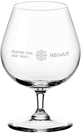 polar-effekt Cognac-Schwenker Leonardo Kristallglas 400 ml Wunschmotiv - personalisiert mit Name - Spülmaschinen geeignet - Scotch, Whisky - Geburtstag & Weihnachten - Motiv Opa Kompass