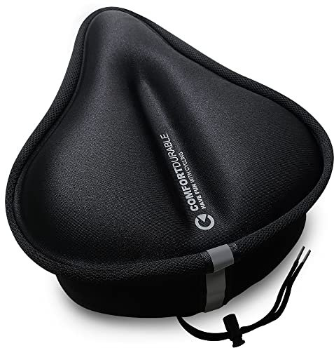 Fahrradsattelbezug, 28*25 cm, Gel gepolsterte Fahrrad Sattelabdeckung bequem, kompatibel mit Peloton, einstellbar für Männer und Frauen Komfort auf Berg stationäre Übung, Straße Fahrrad Sitze