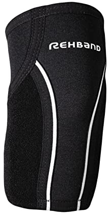 Rehband UD Tennisarm Ellenbogenbandage für Sport & Alltag - Bandage mit individueller Anpassung, entlastet und bietet Kompression für Tennis, Badminton, Padel & Golf, Farbe:Schwarz, Größe:XL