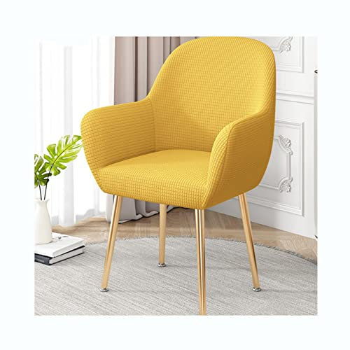 XGANGM Stretch Stuhlhussen mit Armlehnen Set 4/2/6/1 Esszimmerstuhl Bezüge Büro-Stuhlhussen Hoher Rückenlehne Armlehnstuhl Hussen Samt Stuhl Abdeckung Sessel-Schutzhülle-Bezug,Lemon Yellow,4PCS