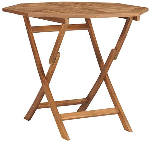 Makastle Klappbarer Bistrotisch 85x85x76 cm Braun Balkontisch Garten Tisch Beistelltisch Gartentisch aus Massivholz, Witterungsbeständig Garten Couchtisch Terrassentisch Loungetisch