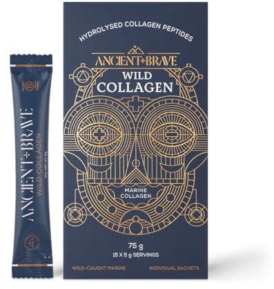 Ancient + Brave Wild Collagen Powder Sachets 15 x 5g - Pure Hydrolyzed Marine Collagen Peptides Supplement (Fish) - High Protein for Women - High Protein - Beauty, Skin - 15 Day Supply