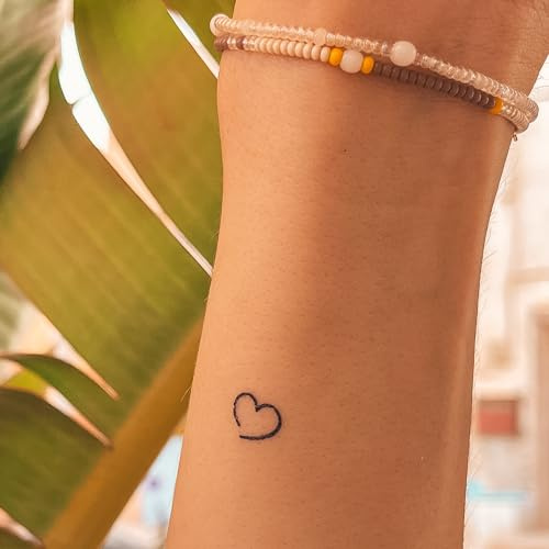 Inkster Tattoo - Offenes Herz & Temporäre Tattoos mit EU-Kosmetikzertifizierung - das Original | wasserfest + vegan | revolutionäres 2-Wochen-Tattoo | Klebetattoos + Fake Tattoos