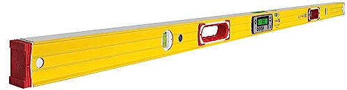 STABILA Niveau à bulle électronique TECH 196 DL - Niveau à bulle numérique étanche à l'eau et à la poussière selon IP 67-2 écrans numériques - Sans calibration - Avec sac - 183 cm