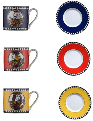 Kütahya Service à café en porcelaine pour 6 personnes, 12 pièces, pour 6 personnes, design moderne et rond, tasses à café avec soucoupes, set de vaisselle pour café