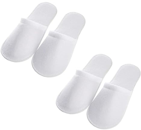 OUDQFCJ 2 Paires de Chaussons Jetables d'Hôtel pour Hommes et Femmes - Chaussons de Ménage et Invités