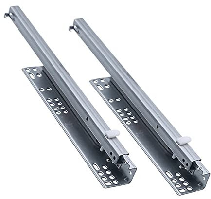 Schubladenführungen, Kabinettschienen, Verdeckte Schienen for Schubladen, 250 mm, 300 mm, 350 mm, 2-fach, Vollauszug, Push-to-Open, Schubladenführungen aus Metall und Stahl mit Kugellager, 40 kg (Größ