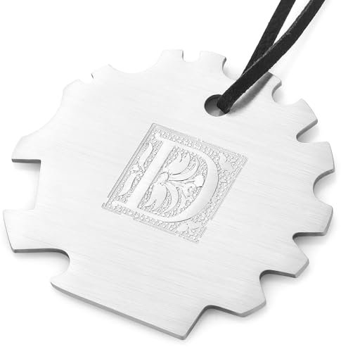 Grill Scraper with Vintage Embossed Initials Stainless Steel Bristle Free Grill Grate Scraper Tool Ideal Grill Cleaning Tools, Flat Top Grill Scraper Perfect BBQ Stocking Stuffer (D)