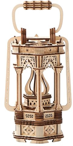3D Wooden Puzzles for Adults 145pcs LED Light Vintage Lantern DIY Wooden Assembly Kit for Teens Home Decor