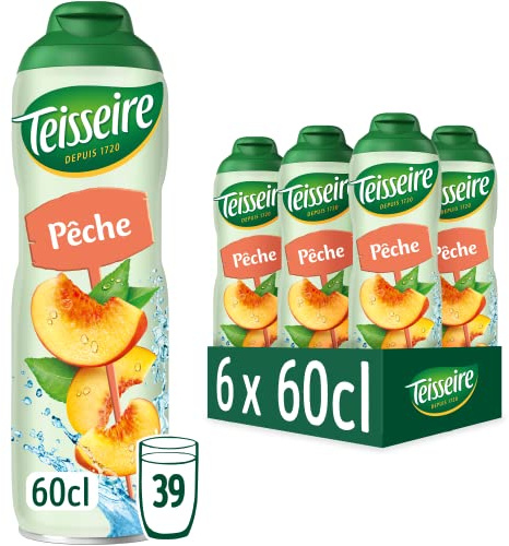 Teisseire Jarabe de Frambuesa para Bebida Refrescante, Cócteles, Bidón Reciclable 6 x 60 cl