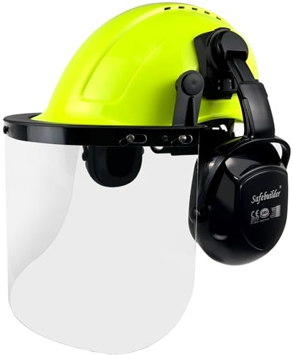 SAFEBUILDER Q20X Casque de Sécurité Forestière 3 en 1 Design Carbone Casque Arboriste Tronçonneuse avec Protection Visage et Oreillettes Protection Auditive Casques Dur ANSI Z89.1 OSHA