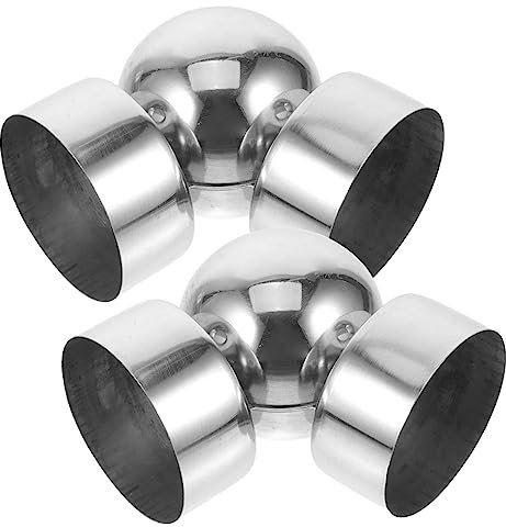 KONTONTY 2pezzi Giunto Corrimano Regolabile in Acciaio Inossidabile Staffa Per Ringhiera Tubo Rotondo Connessione Stabile e Durevole Per Scale e Arredi