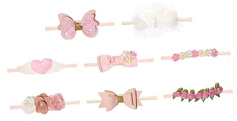 TOYANDONA 8stücke Teiliges Haarband Blumen Und Schleifen Weiche Dehnbare Stirnbänder Für Neugeborene Und Kleinkinder Haarschmuck Für Besondere Anlässe Und
