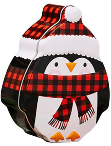 TOPBATHY Christmas Tin Box Bear Cake Topper Holiday Cookies Container Cover Biscuit Gift Box