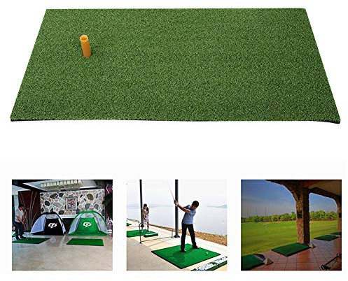 Golfträffmatta, Golfsvingövningsgräsmatta för inomhus- och Utomhusträning, 61X31X1,5 Cm, 424,5G, med Golftröja i Gummi, Golfträningsnät för Golfsving