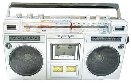 Class Retro Cassette Radio Bluetooth USB TF Stereo Getto Blaster Player - Silver