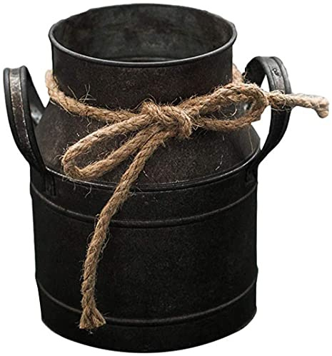 YXUANYZNB Vintage Metal Vase,Garden Metal Plant Pots Vintage Milk Churn Flower Bucket Hanging Flower Holder