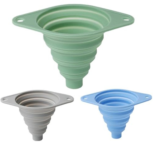 3 piezas de embudo de silicona para cocina, embudo de cocina de silicona, embudo de silicona plegable, portátil plegable, pequeño embudo plegable portátil