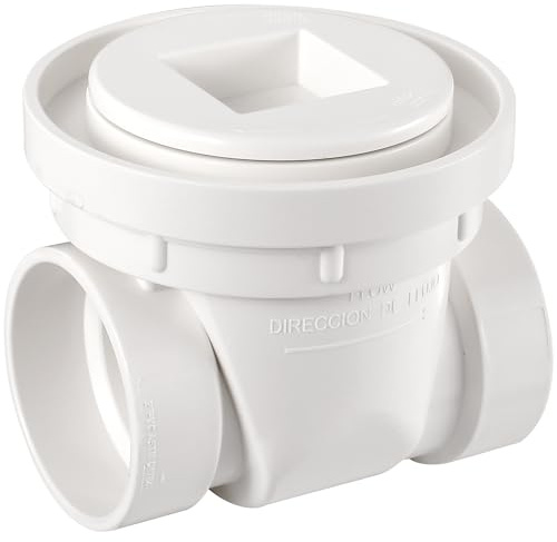 ​4 White PVC Backwater Valve, Sewage and Rainwater Backflow Preventer