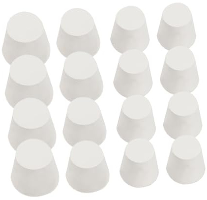 KICHOUSE 16pièces Bouchons De Tubes Caoutchouc Blanc Résistants Chaleur Étanches Pour Usage Domestique Et Laboratoire Lot