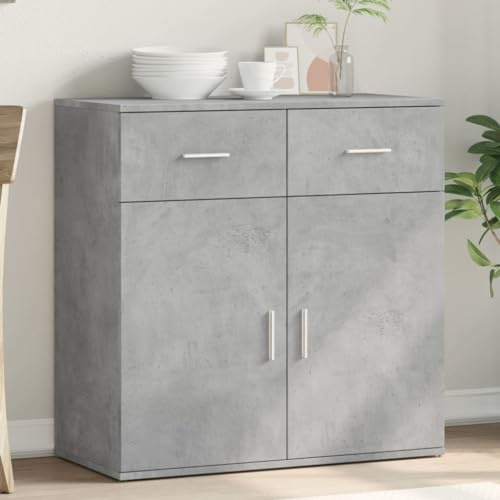 Qnhdfrt Concrete Gray Engineered Wood Sideboard 79x38x80 cm