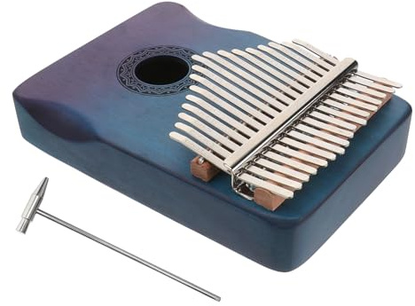 NOLITOY Tasten Kalimba Daumenklavier aus Pflaumenholz mit Holzsockel Mini Fingerinstrument für Anfänger Leichtes Tragbares Musikinstrument Perfektes für Musikliebhaber