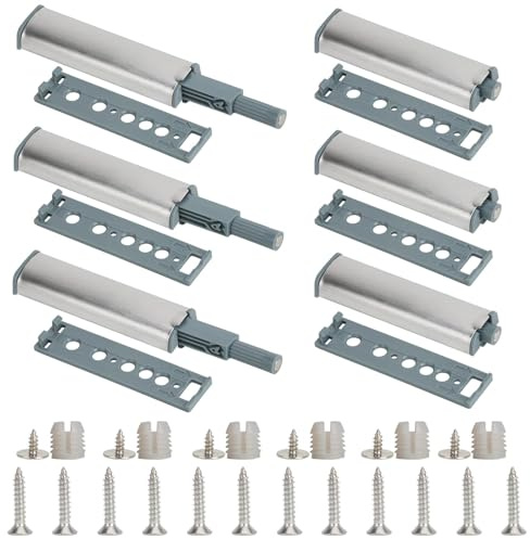 6 st tryck-to-open-dörröppnare, bärbar tryckdörrsöppnare, dörrdämpare, skåpdörrdämpare, magnetisk mjuk stängning eftermontering dörröppnare