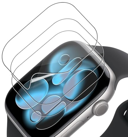 NUCNOK 3 Pack Protector Pantalla para Apple Watch Series 11 42mm,Hidrogel Film HD Transparente Flexible Película,Cobertura Completa,Sin Burbujas,Antiarañazos