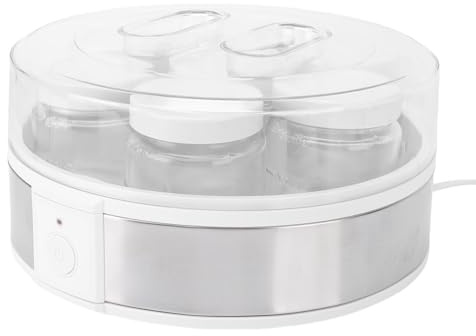 Fockety Yogurtiera, Macchina per Yogurt Digitale Automatica con 7 Vasetti di Vetro, Controllo Costante della Temperatura per Yogurt Greco Fatto in Casa, Marmellate, Gelati, Budini