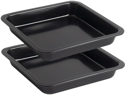 Hbbgdiy 2 pièces moule à brownie 8 pouces moule à gâteau carré antiadhésif plat de cuisson en acier au carbone résistant la chaleur cuisson facile nettoyer pour gâteaux pain pizza biscuits ustensile