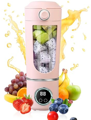 Portable Smoothie Blender 700ml Mini Blender with 12 Blades and Extra Lid