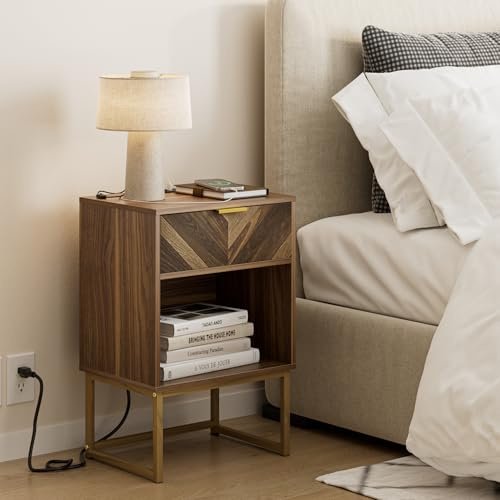 HEYZOEY® Comodino con cassetto, tavolino laterale largo 40 cm con ampio vano, comodino per camera da letto, soggiorno o ufficio (40 x 30 x 60 cm, finitura scanalata rosa)