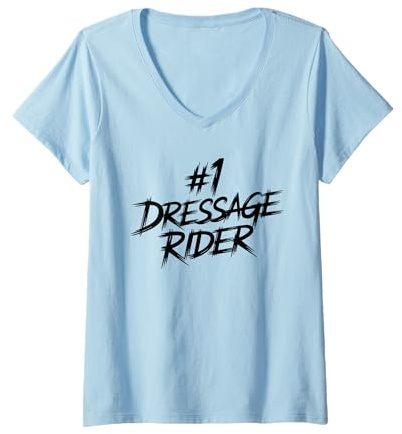 Women's Dressage Rider V-Neck T-Shirt