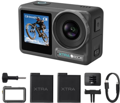 Xtra Dual Battery Bundle, 1/1.3 Sensor & 4K Cinematic Video，4K/120fps Video, Night View Mode, Ultra Waterproof to 52 ft, 360 Lock, TiltGuard, MotionMaster,Hyper Stabilization